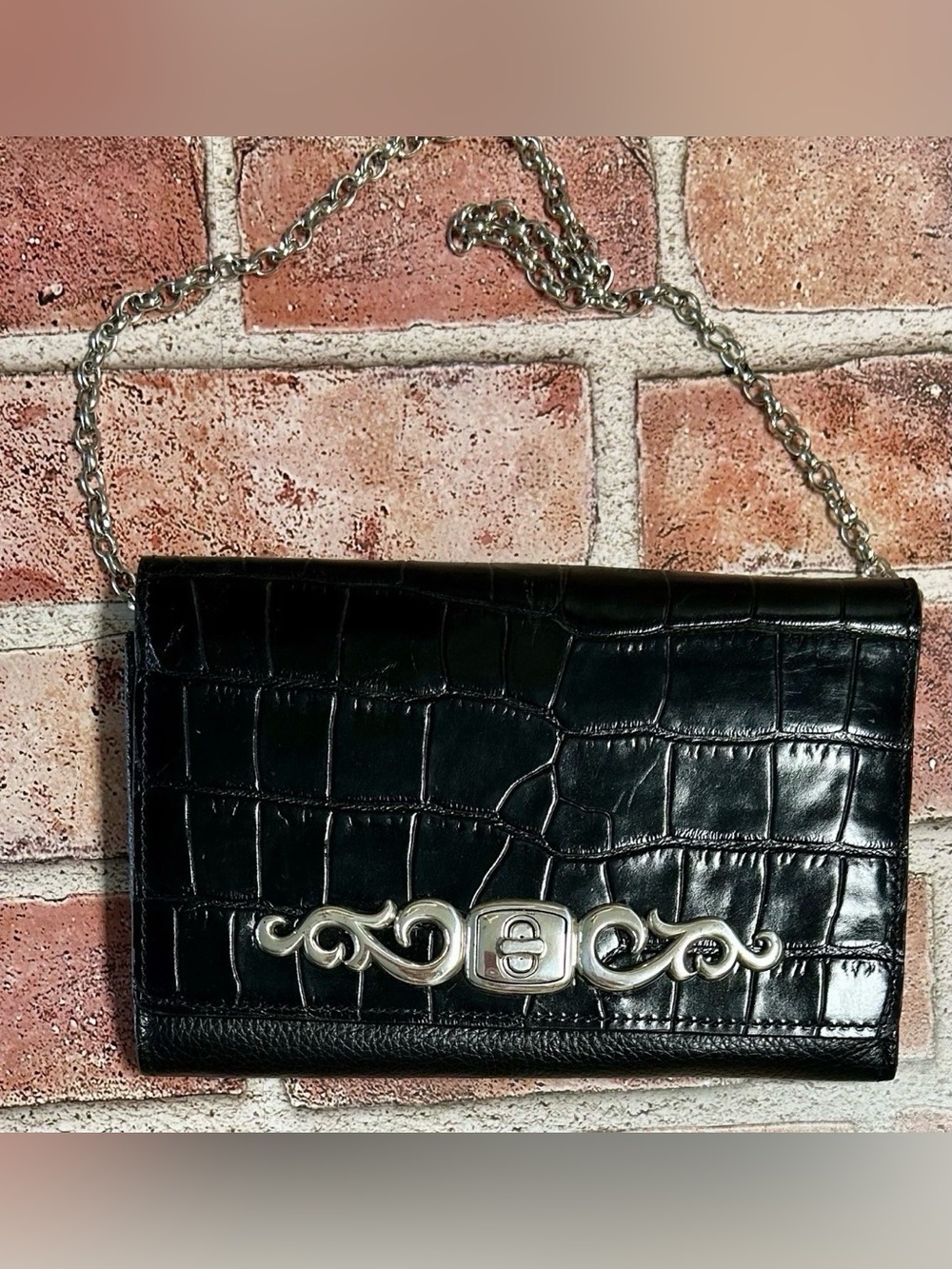 Brighton leather silver Turkey wallet clutch designer